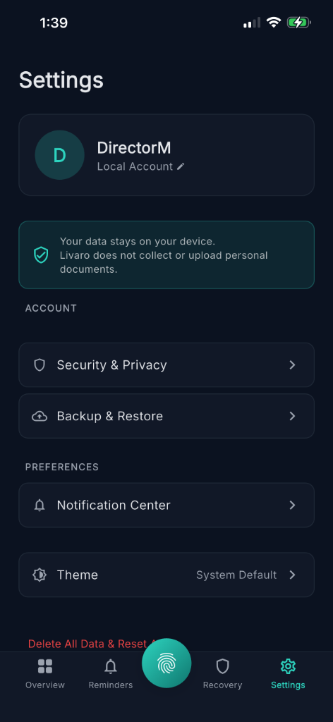 Livaro UI 1